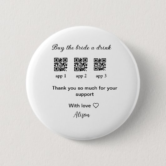 買花嫁はQRコードを感謝してい招待 缶バッジ (正面)