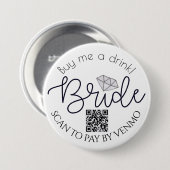 買飲み物の花嫁バチェロレッテQRコード 缶バッジ (正面&裏面)