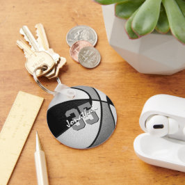 買1またはバルク黒グレーのバスケッカスタムトボール キーホルダー