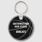 買1またはバルク黒グレーのバスケッカスタムトボール キーホルダー (裏面)