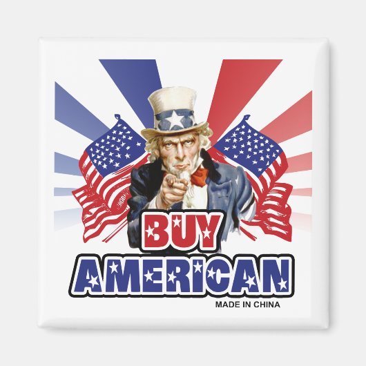 買American (中国製) -おもしろい Joke マグネット (正面)