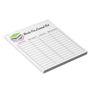 「貸し出した本」メモ帳 ノートパッド