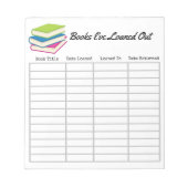 「貸し出した本」メモ帳 ノートパッド (正面)