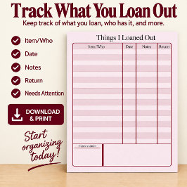 貸し出しリストのデジタルダウンロード ポスター