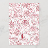 貸し農場での結婚式 週末の予定カード プログラム (裏面)