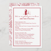 貸し農場での結婚式 週末の予定カード プログラム (正面/裏面)