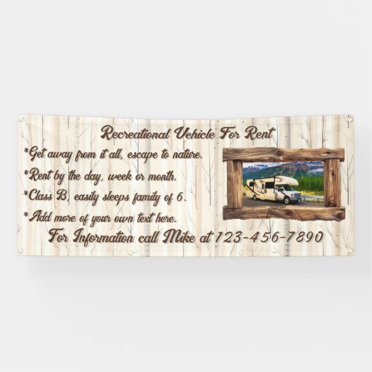 貸カスタマイズ料又は販売用レクリエーション車両 横断幕 (横)