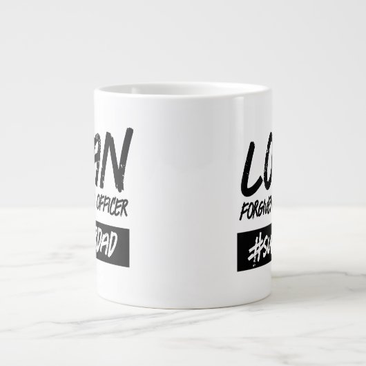 貸出おもしろい許可担当役員ハッシュタグすごいパパ ジャンボコーヒーマグカップ (正面)