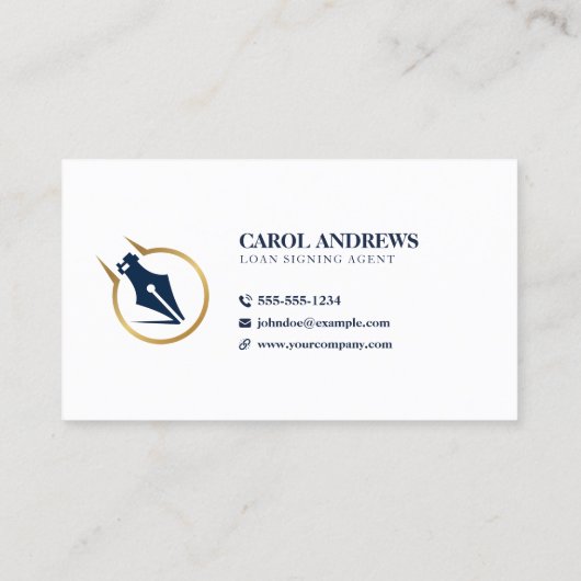 貸出エレガント契約代理公証人金ゴールドブルー 名刺 (裏面)