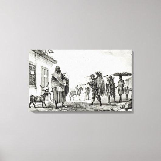 貸家、馬屋、山羊屋 キャンバスプリント (正面)