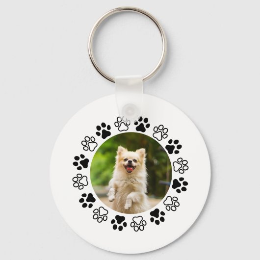費用対効果の高い犬のポートレート犬 キーホルダー (正面)