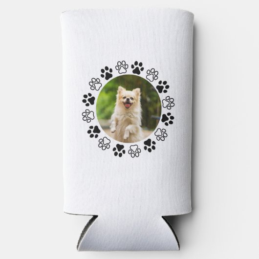 費用対効果の高い犬のポートレート犬 スリム缶クーラー (正面)