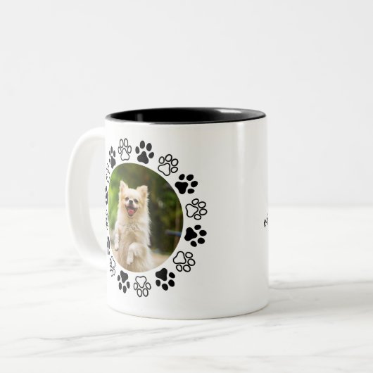 費用対効果の高い犬のポートレート犬 ツートーンマグカップ (正面左)