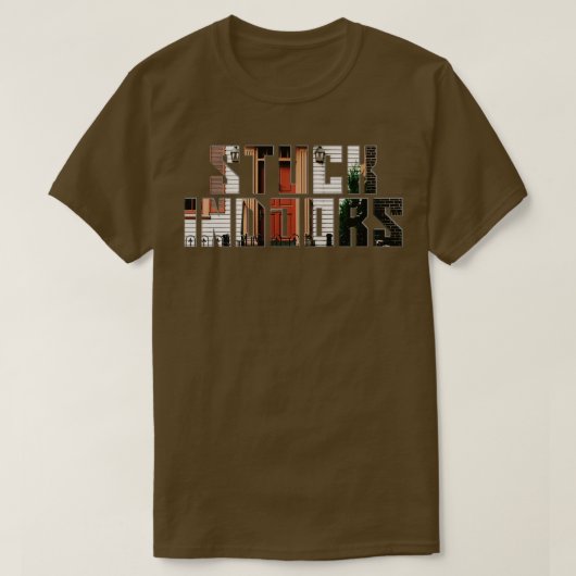 貼り付けられた屋内 Tシャツ (デザイン正面)