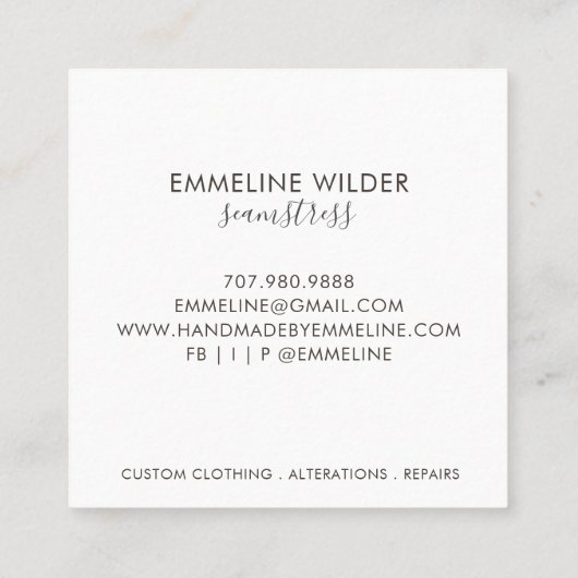 貿易お洒落の船員用具 スクエア名刺 (裏面)