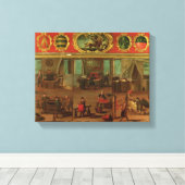 貿易と技能を実演する布製染色業者 キャンバスプリント (インサイチュ (ウッドフロア))