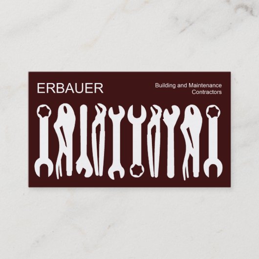 貿易のツール – ダークブラウンの白330000 名刺 (正面)