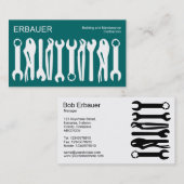 貿易のツール – 白オンティール（緑がかった色） 名刺 (正面/裏面)