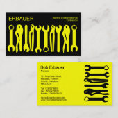 貿易のツール – 黄色の上に黒 名刺 (正面/裏面)