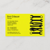 貿易のツール – 黄色の上に黒 名刺 (裏面)