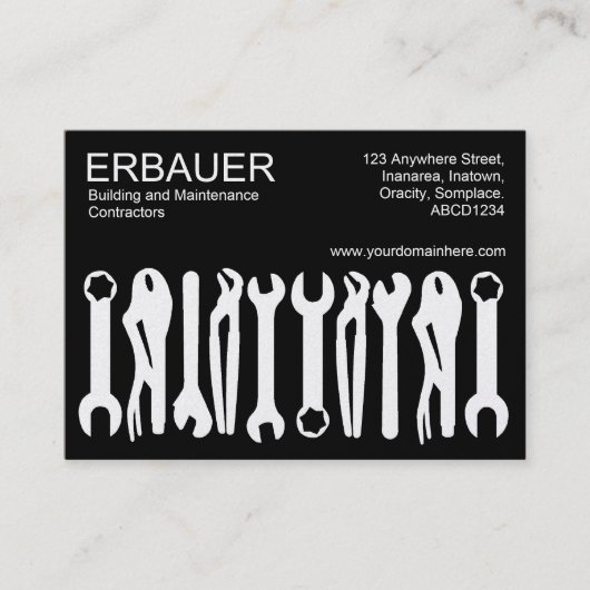 貿易のツール – 黒の上に白(金ゴールド) 名刺 (正面)