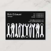 貿易のツール – 黒の上に白(金ゴールド) 名刺 (裏面)