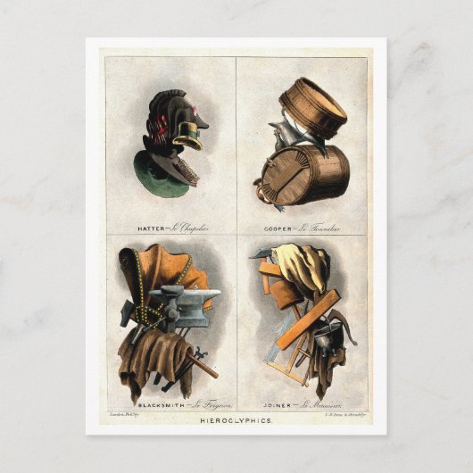 貿易ヴィンテージの複合ポートレート ポストカード (正面)