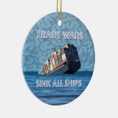 貿易戦争で全艦が沈む セラミックオーナメント (右)