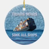 貿易戦争で全艦が沈む セラミックオーナメント (裏面)