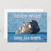 貿易戦争で全艦が沈む ポストカード (正面/裏面)