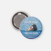 貿易戦争で全艦が沈む マグネット (正面/裏面)