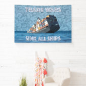 貿易戦争で全艦が沈む 横断幕 (インサイチュ)