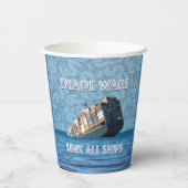 貿易戦争で全艦が沈む 紙コップ (裏面)