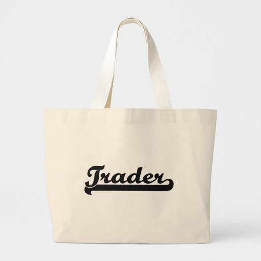 貿易業者のクラシックな仕事デザイン ラージトートバッグ (正面)