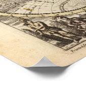 貿易風のある世界全体の新しい地図 ポスター (角)