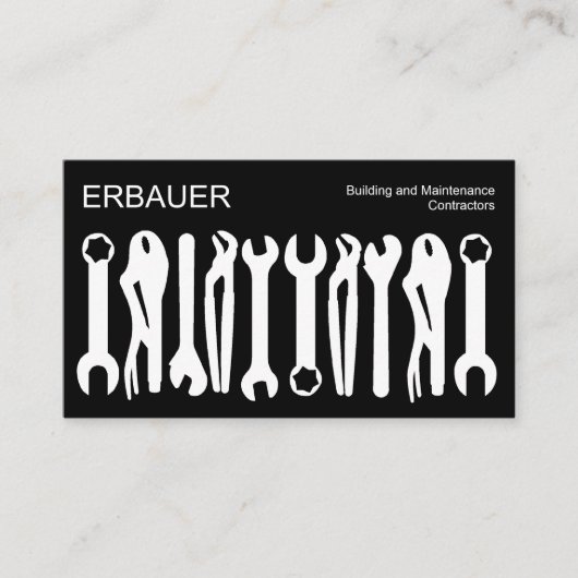 貿易-黒(プラチナ)の白の用具 名刺 (正面)