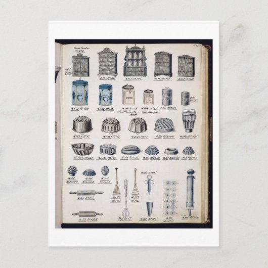 貿易cataloguからの台所貯蔵そして道具 ポストカード (正面)