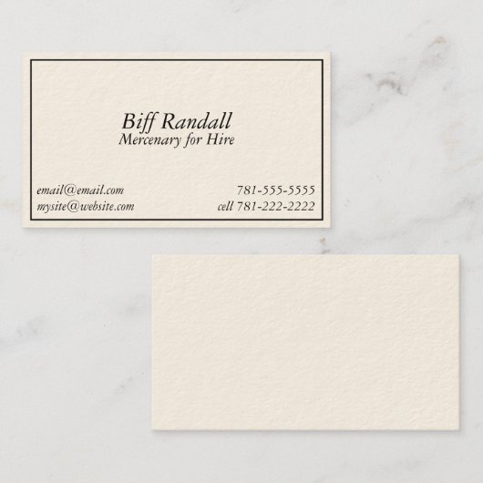 賃借りバスカードのためのKRWのノベルティの冗談の傭兵 名刺 (正面/裏面)