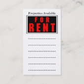 賃貸料の印の名刺カードレンタルサービスのため 名刺 (裏面)