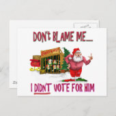 賃貸料または政治冗談のためのサンタw/Elves シーズンポストカード (正面/裏面)