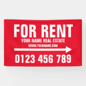 賃貸物件募集の不動産看板(矢印付き) 横断幕 (横)
