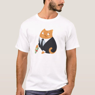 賄賂猫のTシャツ Tシャツ