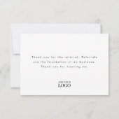 資モダン実在料の紹介 サンキューカード (裏面)