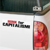 資本主義のための警笛の音! バンパーステッカー (トラック上)