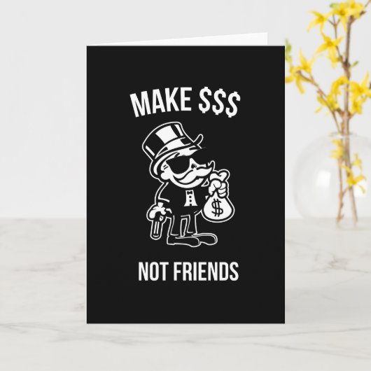 資本主義の贈り物と友達ではなくお金を稼ぐ カード (黄色い花)