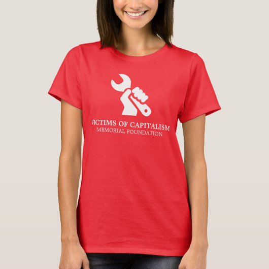 資本主義の風刺の犠牲者 Tシャツ (正面)