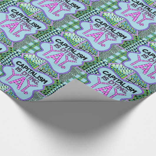 資本主義は死んでいます。 Yay。 冷笑的でおもしろいな実行主義 ラッピングペーパー (角)