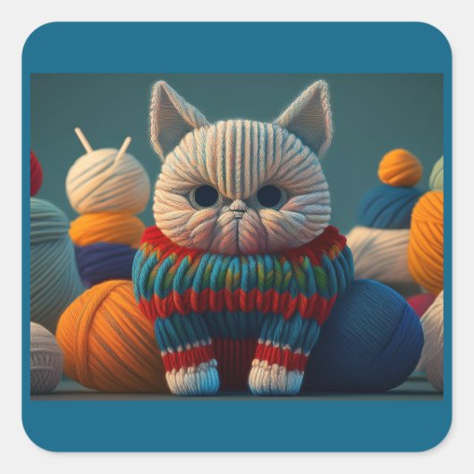 資本主義的な態度の猫 スクエアシール (正面)