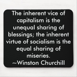 資本主義/社会主義の引用文ウィンストン・チャーチル マウスパッド
