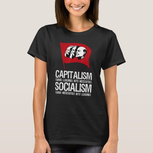 資本主義vs社会主義アンチ共産主義プロ資本 tシャツ (正面)